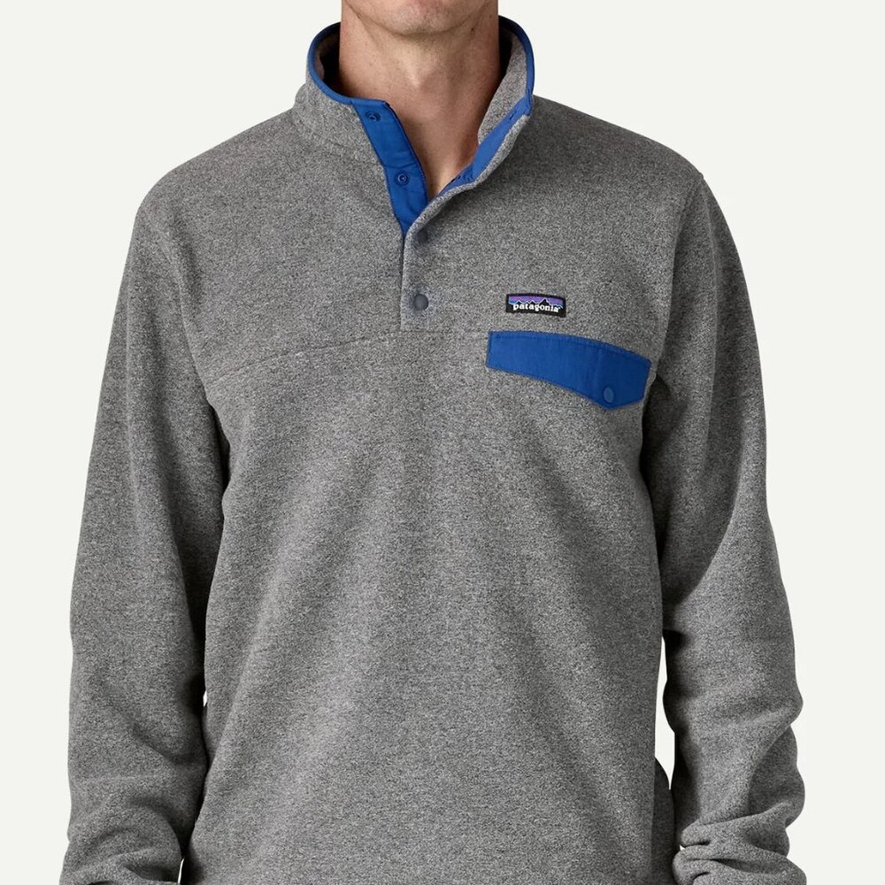 Patagonia Synchilla Fleece Pullover Sweatshirt Men’s Medium Nickel Clement Blue